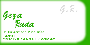 geza ruda business card