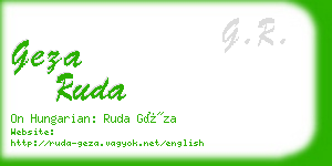 geza ruda business card